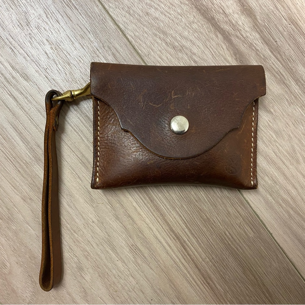 Dark brown genuine leather wallet